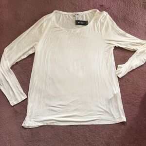 White House Black Market Jersey Top XL New Cream
